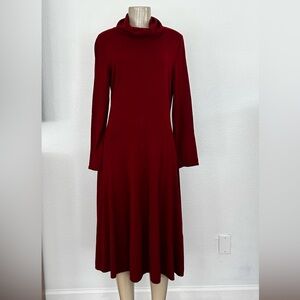 Lafayette 148 New York Burgundy Long Sleeve Dress